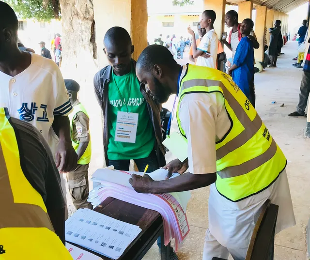 Kuri'a election observers at a polling unit
