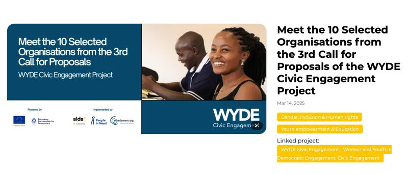 WYDE Civic Engagement Project announcement